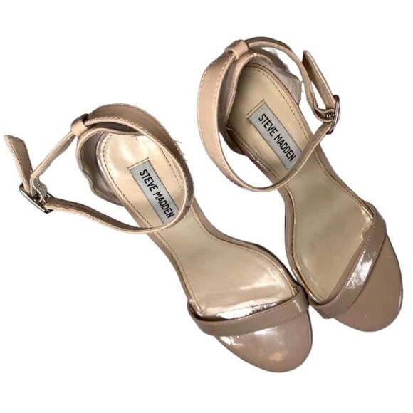 Steve Madden Realove Ankle Strap High Heel Sandals in Tan Patent Women’s 9M - Picture 5 of 8